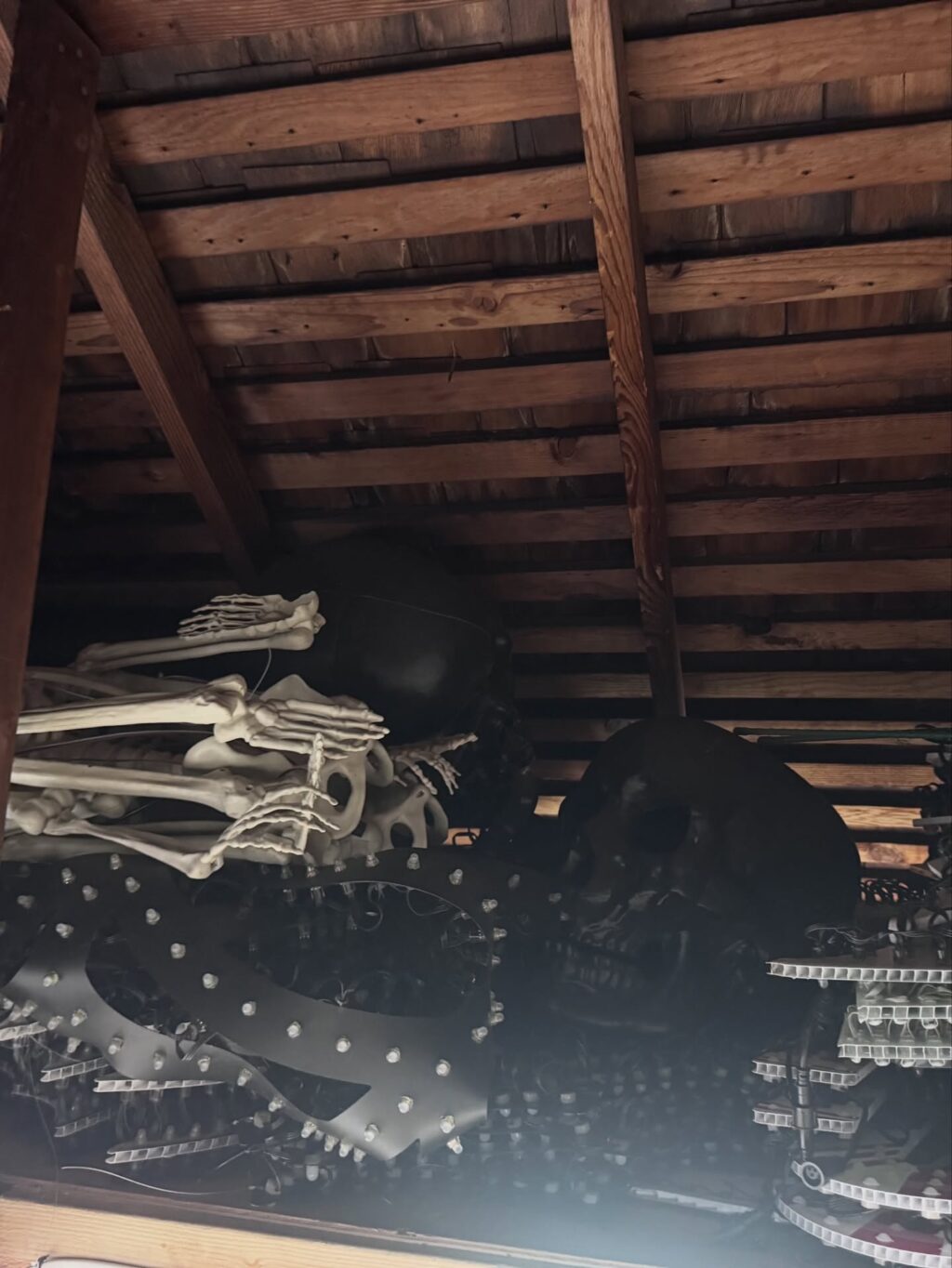 Behind every glowing holiday show is a garage that silently does the most, and has absolutely seen some things. 👀

Everyone always asks how long it takes to setup. 
No one asks about the teardown, the Tetris level stacking, or the moment you realize you might actually be out of space. 

This is only a small fraction of the controllers, wiring, props, and mystery bins that make the show happen. 

Let the organization Olympics begin.