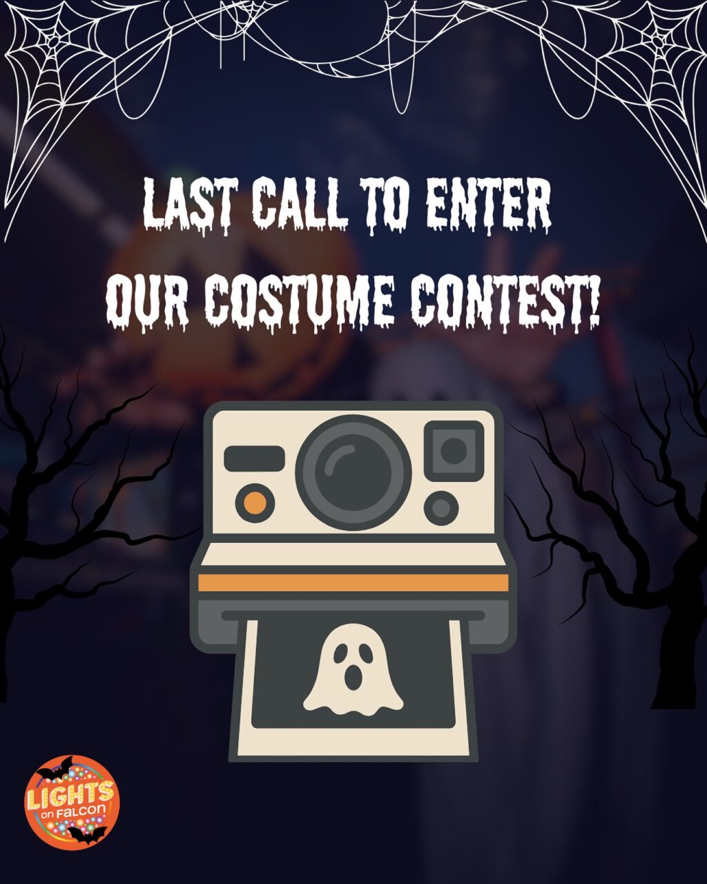 TIME’S RUNNING OUT ⏰🎃

Trick-or-treat may be over, but the contest isn’t!
If you crept by, tag @lightsonfalcon with your photo booth pics or costume photos illuminated by our enchanting glow from last night before the clock strikes midnight. 🕛👻

Prizes and a lifetime of neighborhood bragging rights awaits. 🏆🎃